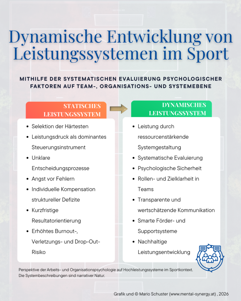 Infografik zur Arbeits- und Organisationspsychologie im Spitzensport